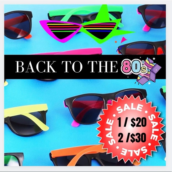 2/$30 👓80s RETRO SUNGLASSES UNISEX -GREEN - Picture 2 of 5